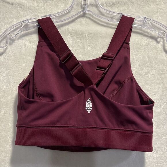 Free People Movement Freestyle Sports Bra Maroon Size Small Gym Running Workout - Picture 6 of 13